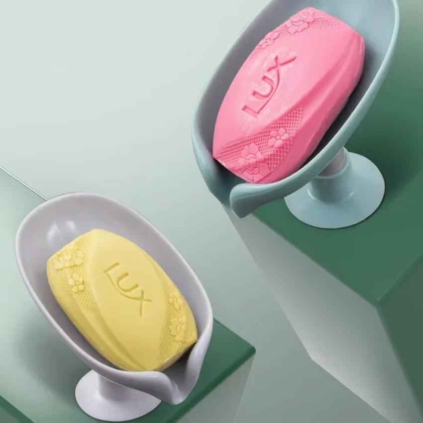 Leaf Shape Soap Box Drain Soap Holder Box Bathroom Shower Stable Soaps Holder Sponge Storage Plate Soap Dish Home Bathroom Tools