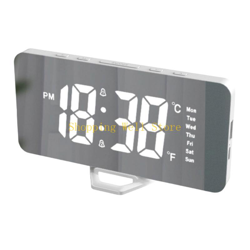KX4B Contemporary LED Digital Clock with Temperature, Snoozes Function for Daily Routine Digital Alarm Clock Number Clock