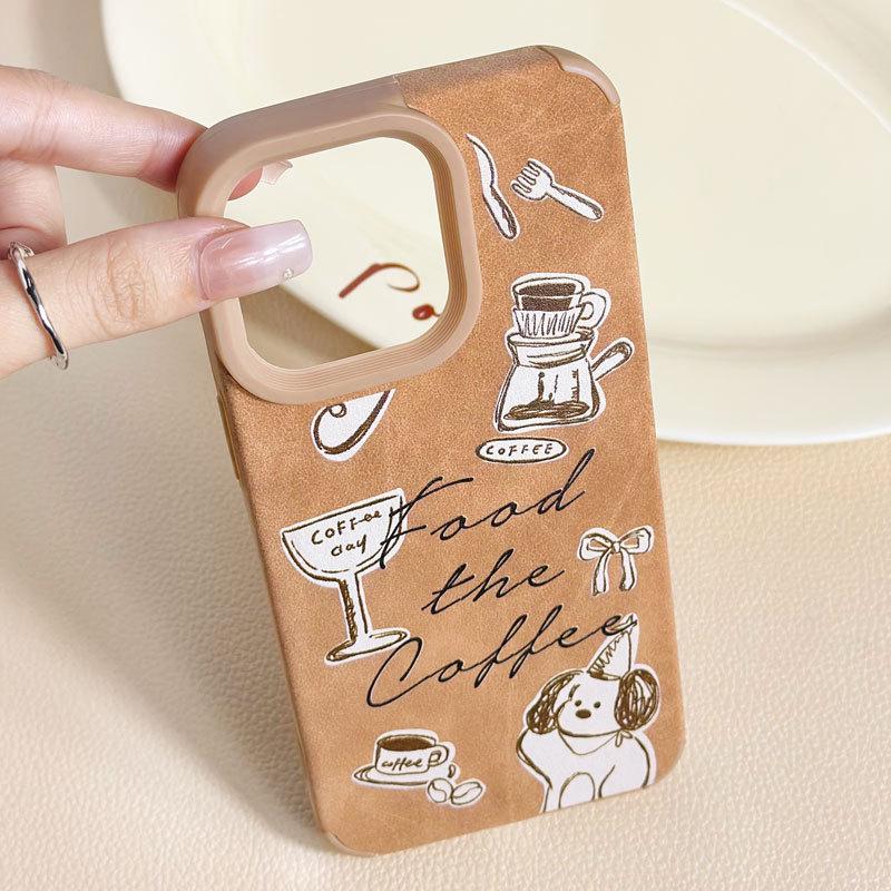 Zhitai Skórzane Etui z Kreskówką dla iPhone 12/13Pro/14/15Pro Max