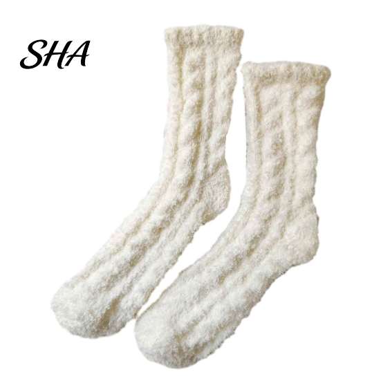 Thermal Coral Fleece Socks Thickened Plush for Women, Sleep Socks, Warm Non Slip House Winter Soft Floor Autumn Cold Weather Women