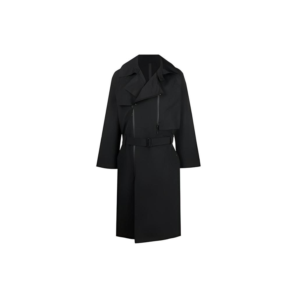 Y 3 Trench Coats Men's Black Lapel Moderate HB3451
