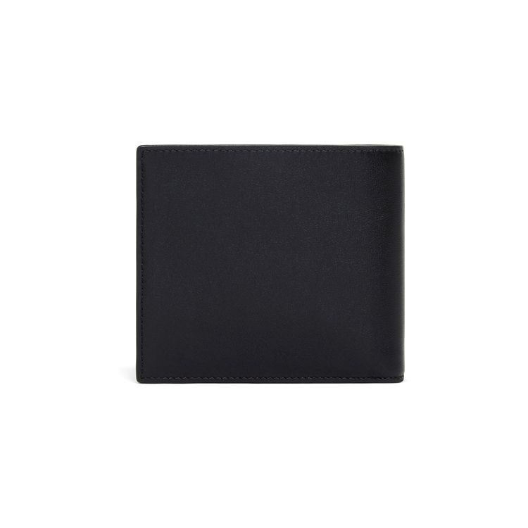Celine Double Fold Letter Logo Smooth Cowhide Leather Coin Purse Men Wallet Black 10C873DME-38SI