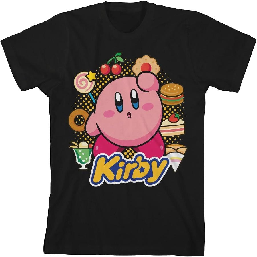 

Черная футболка для мальчиков Kirby Circle of Food S чёрный
