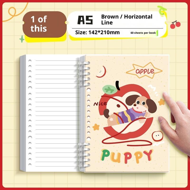 American Apple Loose-leaf Book High Value Coil Student Cute Girl Notebook Diary Stationery
