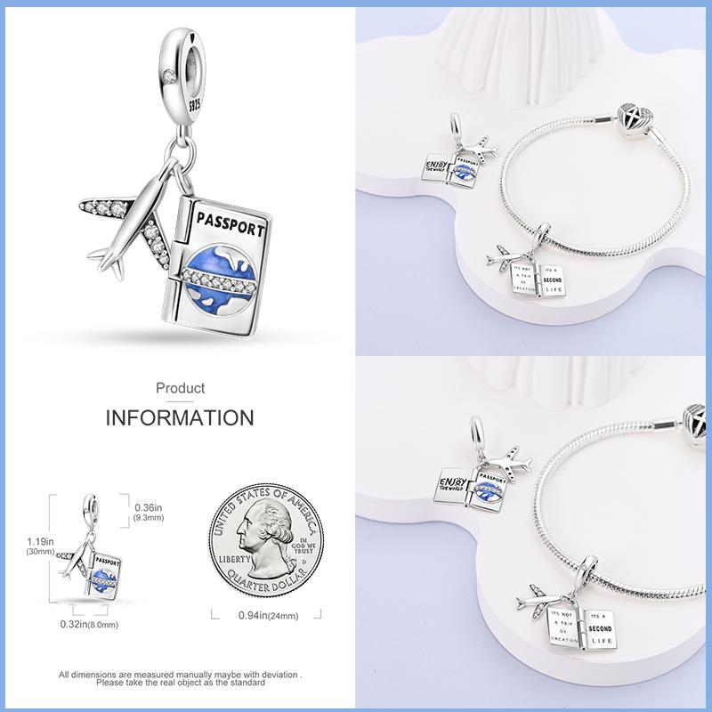 Kupfer Reiseflugzeug Serie Charm Perlen Für Marke Original Armband DIY Exquisiter Gedenkschmuck Für Frauen