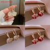 Korean Girl Butterfly Pearl Earrings With Alloy Material For Women Fashion Accessories