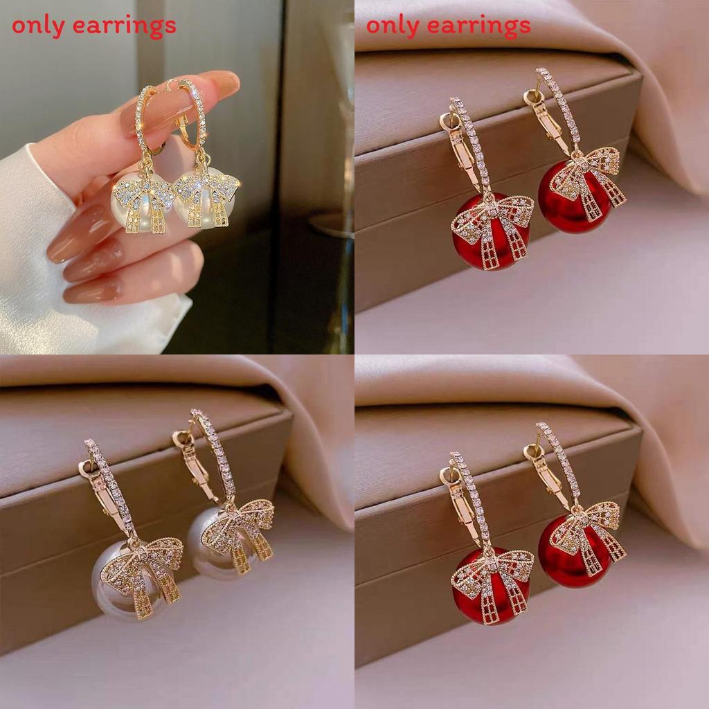Korean Girl Butterfly Pearl Earrings With Alloy Material For Women Fashion Accessories