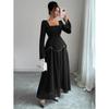 2025 Elegant Long Sleeve Evening Gown - Women's Autumn Winter High-End Dress