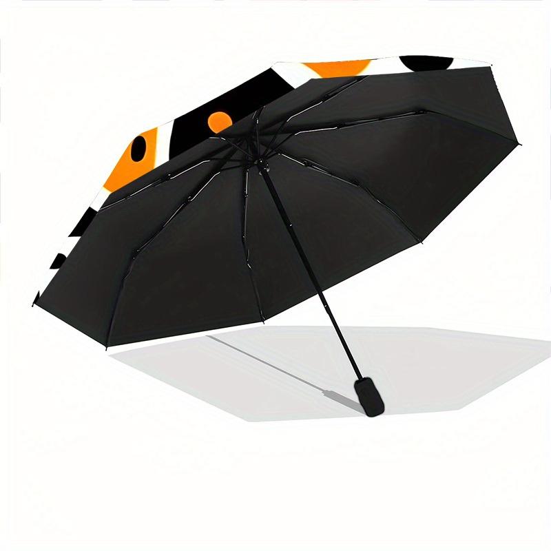 1pc Abstract Shapes Automatic Open 8-Rib Windproof Umbrella, Travel & Commuting, Suitable for All Seasons