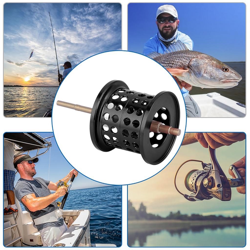 Aluminium Angelrollen-Rundlager-Spule für PMAX3 BMAX3 SMAX3 Baitcasting-Rollen (schwarz)