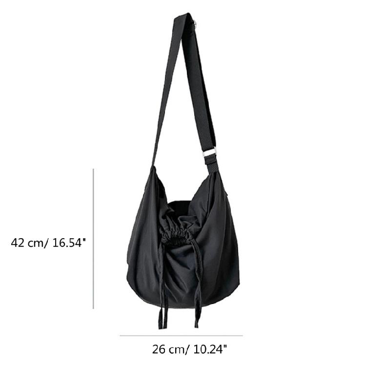 Drawstring Crossbody Shoulder Bag Simple Fashion Bag Versatile Bag Nylon Bags