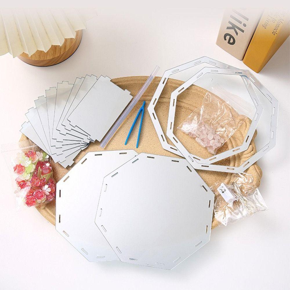 DIY Material Package Handmade Tulip Mirror Desktop Decoration Small Night Light  for Living Room