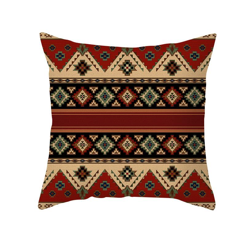 National Throw Pillow Cover With Striped Pattern Soft Plush Fabric Suitable For Home Retro-Style Living Room Cushions Cover