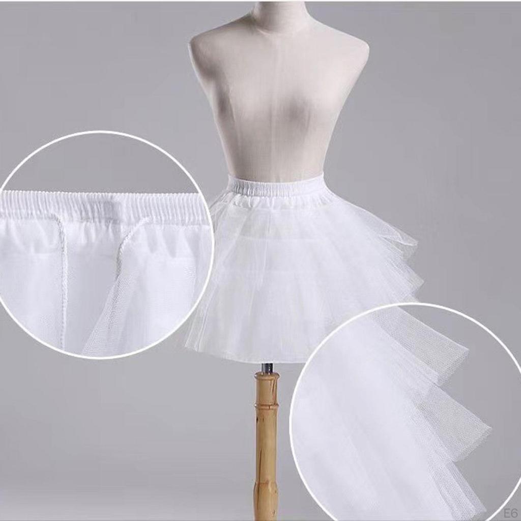 Petticoat Lightweight Flower Girl Crinoline Underskirt Soft Yarn Elastic Waist Boneless Skirt