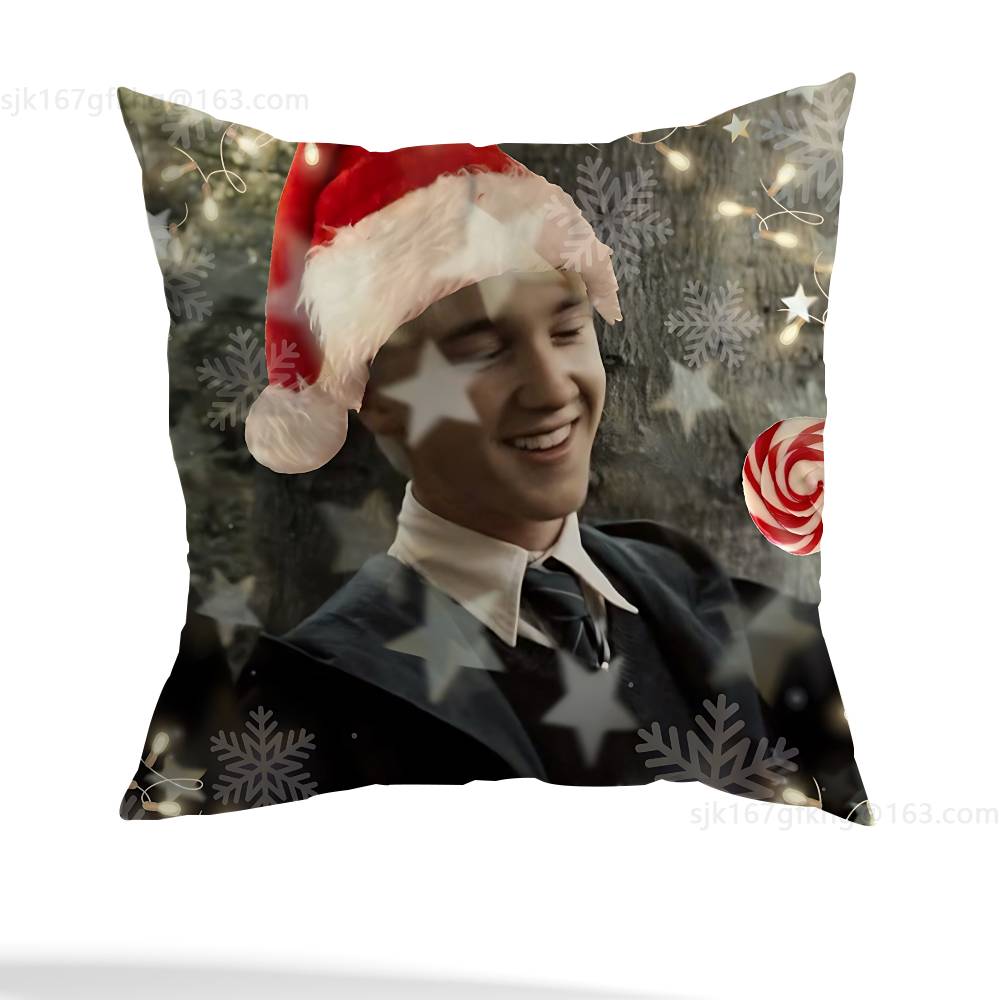 Actor D-Draco M-Malfoy Pillow Case Square Double-Sided Printing Short Plush Sofa Cushion Cover Bedroom Bedside Pillow