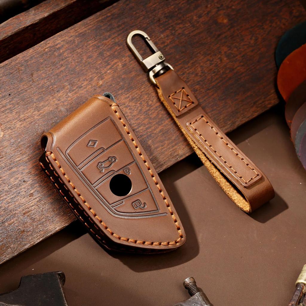 Leather Car Key Case Cover Shell for Bmw F20 F30 G20 F31 F34 F10 G30 F11 X3 F25 X4 I3 M3 M4 1 3 5 Series Accessories Car-Styling
