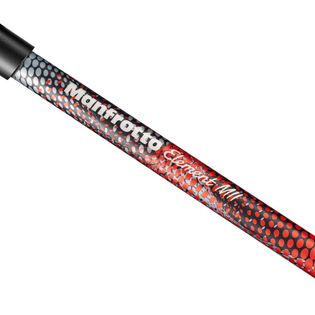 Manfrotto Element MII Travel Aluminum Tripod 8kg Load Maximum Height Folded Ball Carrying JP A00015BMN Tripod, 4-Section Kit, Red, Lightweight, 1.55kg