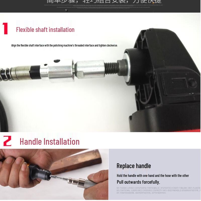 Car Polisher Electric Grinder Flexible Shaft Tool CN Plug (adapter Included)