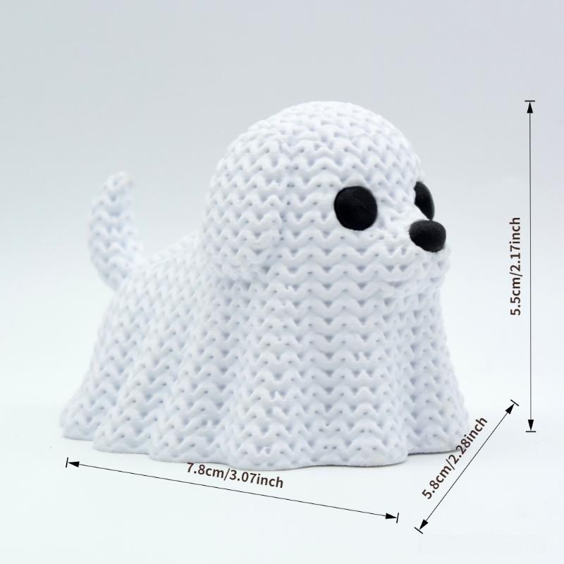 3D Printed Ghost Cat Dog Figurine Halloween Cute Mini Statue Ornament For Home Desktop Party Decoration
