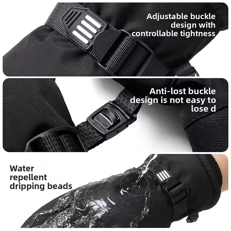 Winter Men's Skiing Gloves Touch Screen Waterproof Cashmere Lining Thickened Anti Slip Gloves Outdoor Motorcycle Riding Gloves