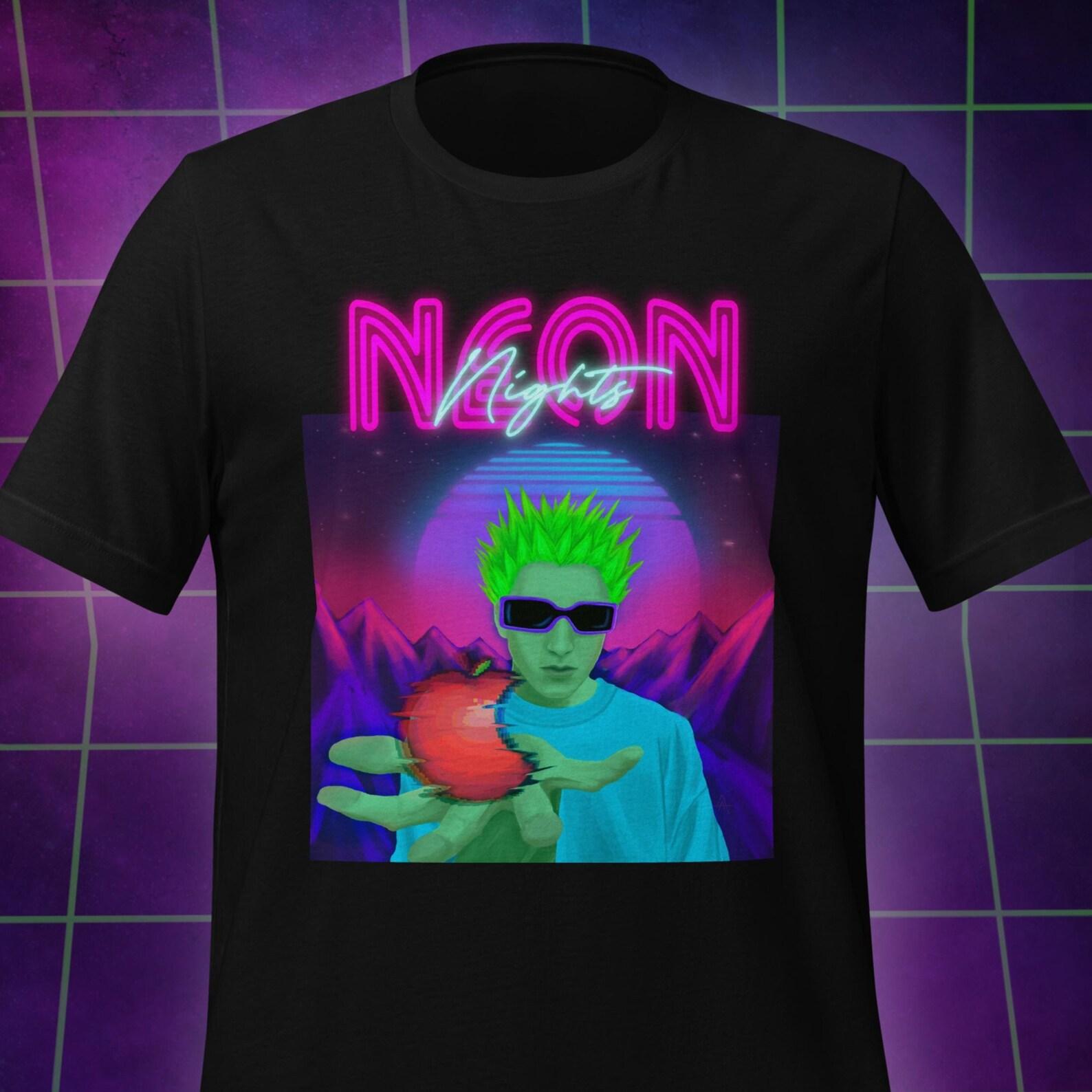 Cyberpunk Neon Nights T-Shirt, Retrowave Graphic Tee XL