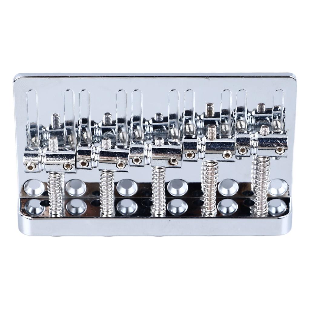 Electric Bass Bridge 5 String Bass Saddle Bridge Thickened Tailpiece Bridge Replacement with Screws Wrench