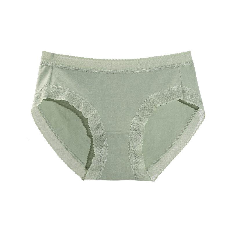 Chiloți dantela pentru femei, întrepicior antibacterian din bumbac, dorință pură, mărime mare, vară talie medie, tricot fată tânără, stil sexy subțire.