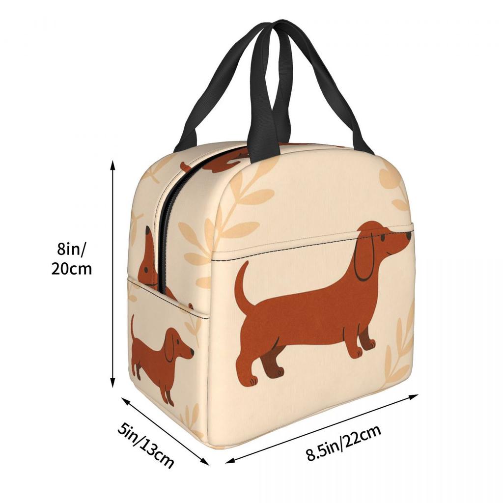 Dachshund Pattern Art Insulated Lunch Bag for Women Office Cooler Thermal Food Box Tote Leakproof Lunch Boxes Container