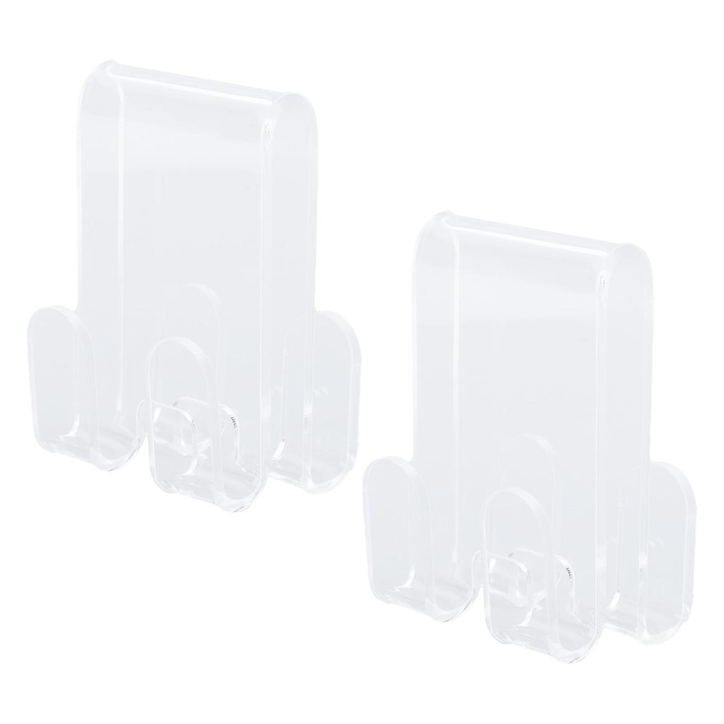2PCS Shower Frameless Glass Door Hook Acrylic Multifunctional Double Sided Over Door Hanger for Bath