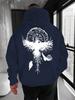 Norse Myth Hoodie Hip Hop Sports Streetwear Viking Raven Rune Occult Art Print Casual Loose Pullover Sweatshirt Tops