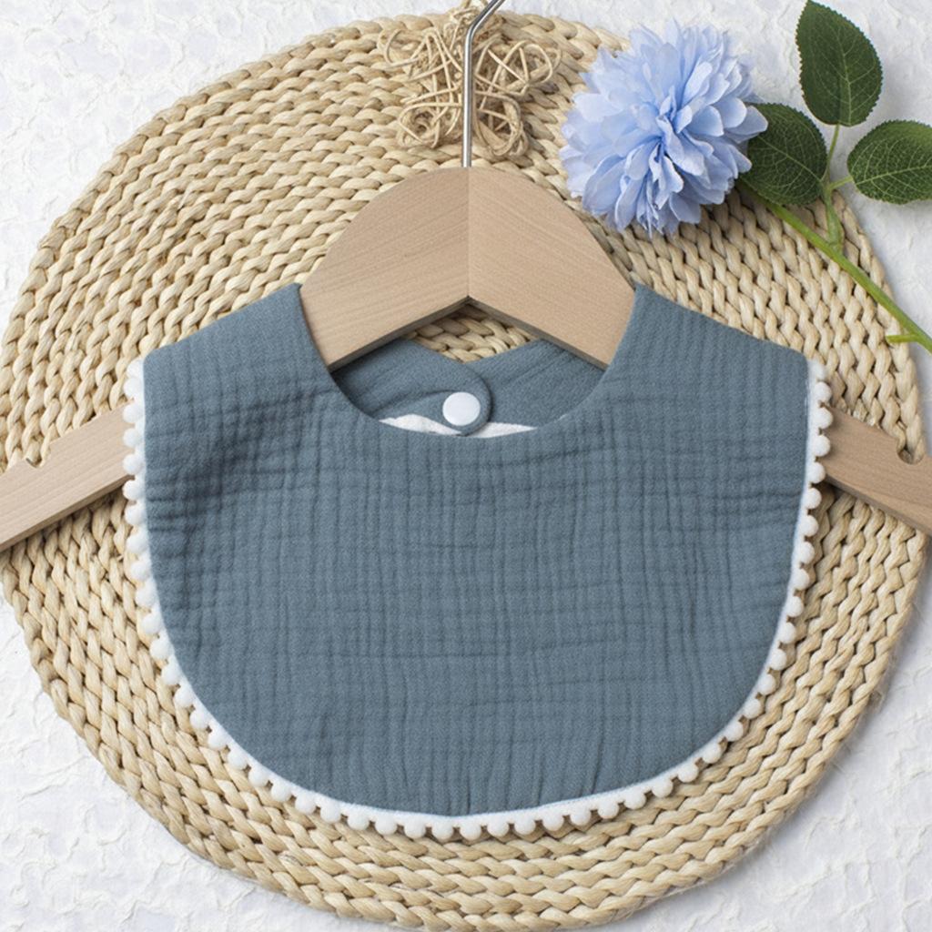 Cute Ruffle Edge Baby Bibs Kids Feeding Anti Dirty Bibs Infant Burp Cloths Newborn Fashion Pure Cotton Feeding Set Accessories