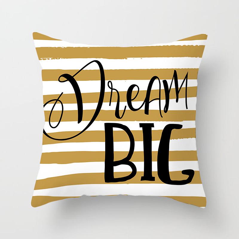 Ins Nordic Style Home Soft Decoration Gold Sofa Pillowcase Digital Printing Office Cushion Cover Pillowcase