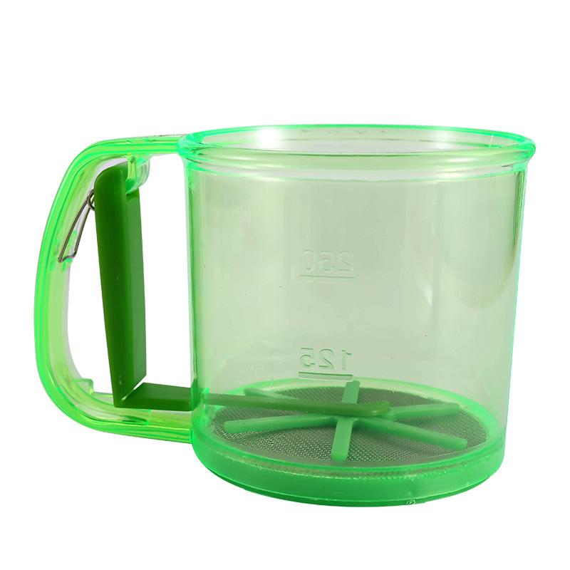 1Pcs Non-Stick Baking Tools Semi-Automatic Flour Sifter Transparent With Hand Press Design Kitchen Filter Screen Flour Sieve