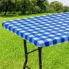 Olanly Rectangle Vinyl Table Cover Stretch Waterproof Table Covers Fitted Tablecloth For Home Party Camping Table Cloth Outdoor