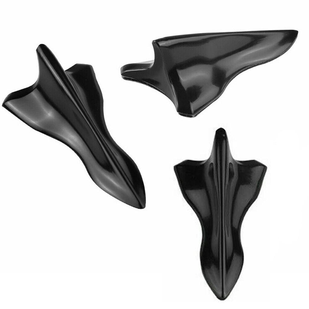 Bumdenuu 10pcs Car Real Roof Shark Fin Spoiler Shark Vortex Generator Roof Spoiler Bumper Tail Generator, Black