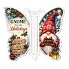 Christmas Keepsake for Money Cash Gift Ornament, 2D Acrylic Butterfly Holder Unique Family Ornament with Clear Compartment Trees, Windows, Doors