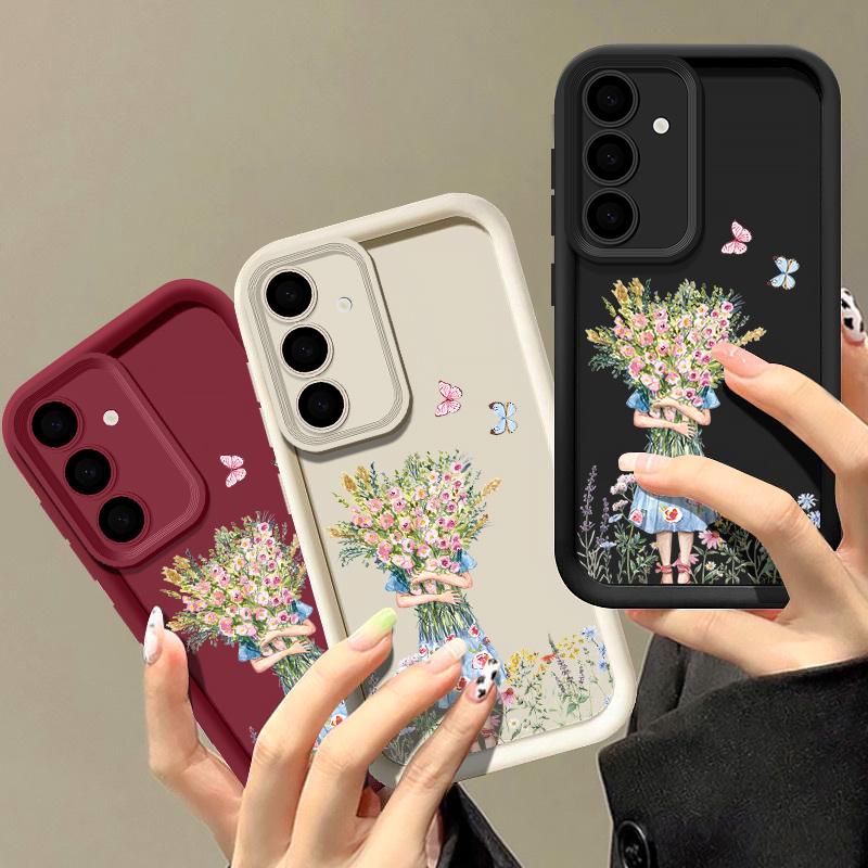 Чехол с цветочным принтом для Samsung S24 S23 Ultra S22 S21 S20 FE A55 A54 A53 A52 A35 — фото 3