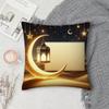 Crescent Moon Fasting Lamp Pattern Pillow Case Pillow Cover Case Square Pillow Case Sofa With Pillow Case For Home Use