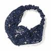 Kvinner hult pannebånd Blomstermønster skinnende rhinestones Faux Pearls Hårbånd Høy elastisk bred hårholder