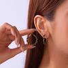 Christmas Red Green Colorful Spiral Twist Geometric Hoop Drop Earrings Minimalist Circle Earring Festive Jewelry For Women Men