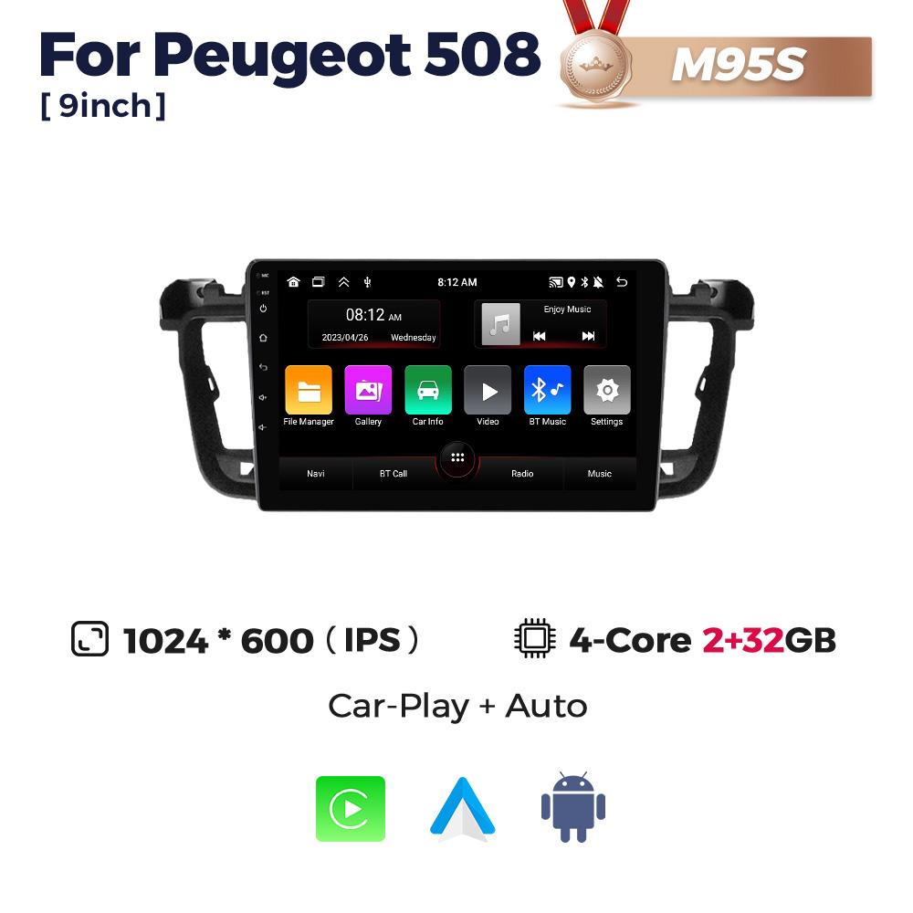 NaviFly Car Radio For Peugeot 508 508SW 2011-2018 Multimedia Player Stereo Autoaudio Head Unit Android 9 inch Navigation GPS BT