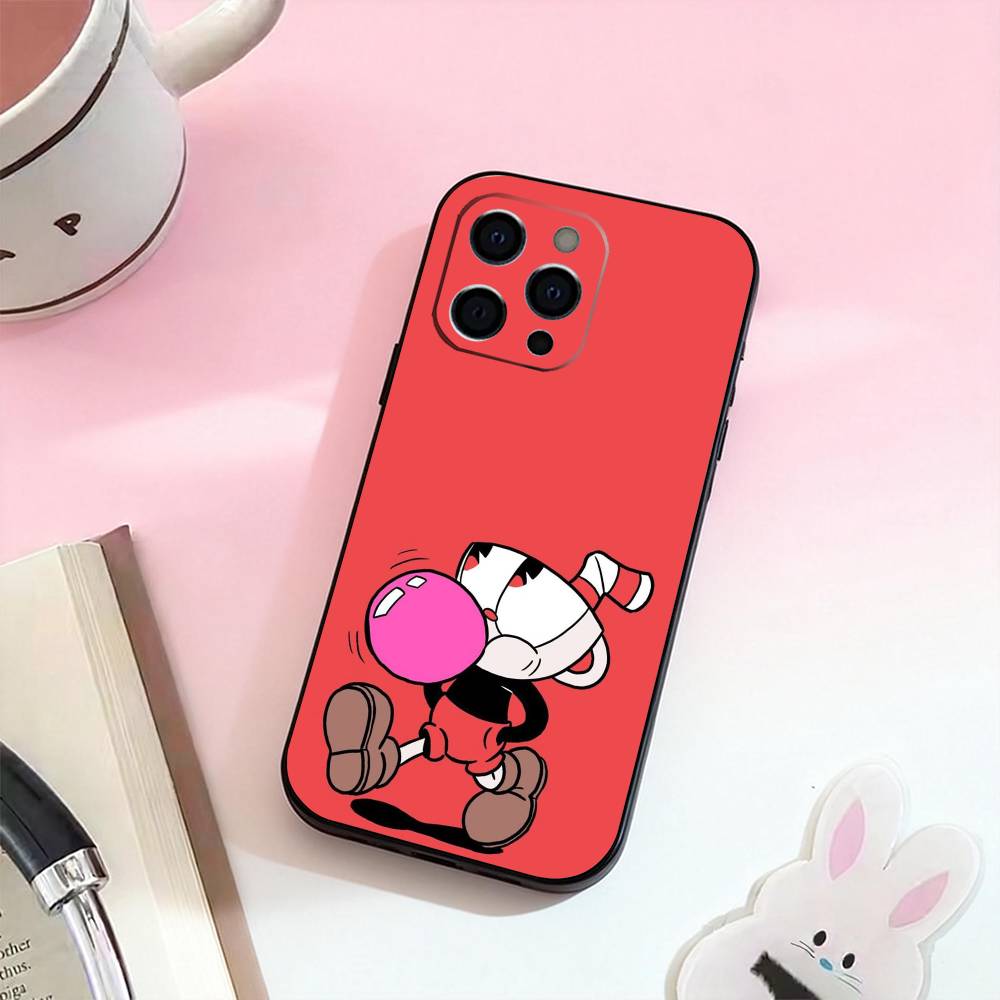 

Cute CupHead And MugMan Phone Case For iPhone 17,16,15,14,13,12,11 Plus,Pro,Max,XS Silicone Soft Cover iPhone16plus