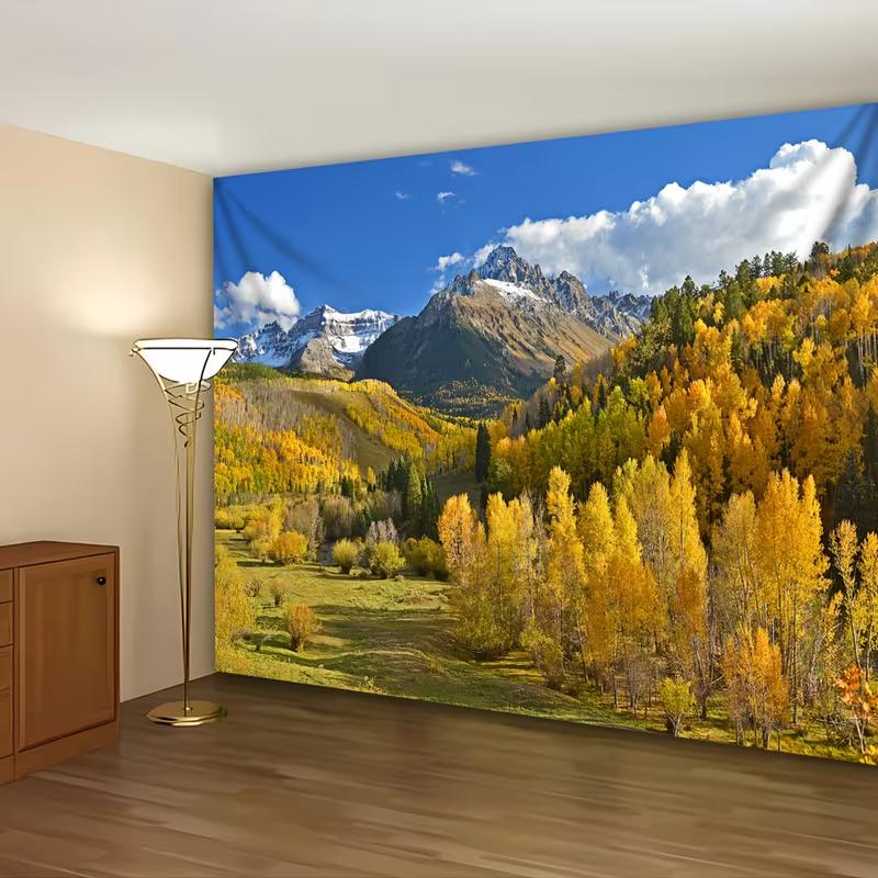 2D Scenic Nature Tapestry Colorado Autumn Mountains Wall Hanging Cloth