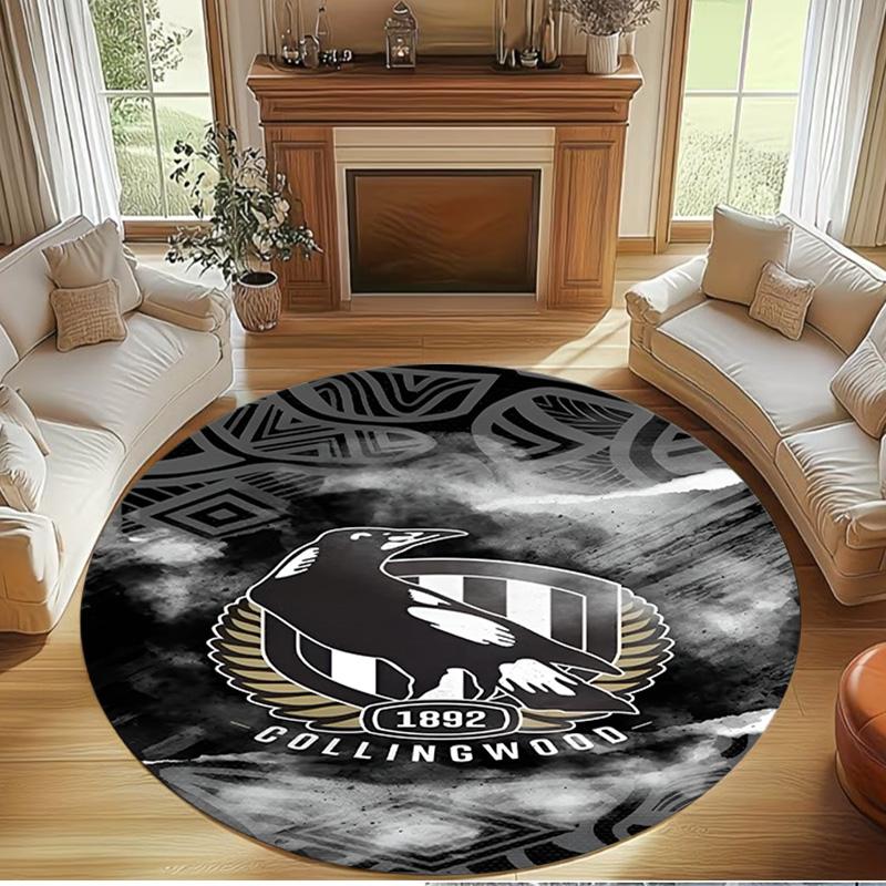 Football Club Print Round Rug, Washable Floor Carpet, For Entryway Dorm Laundry Room Office Study, Home Decor Birthday Christmas Gift