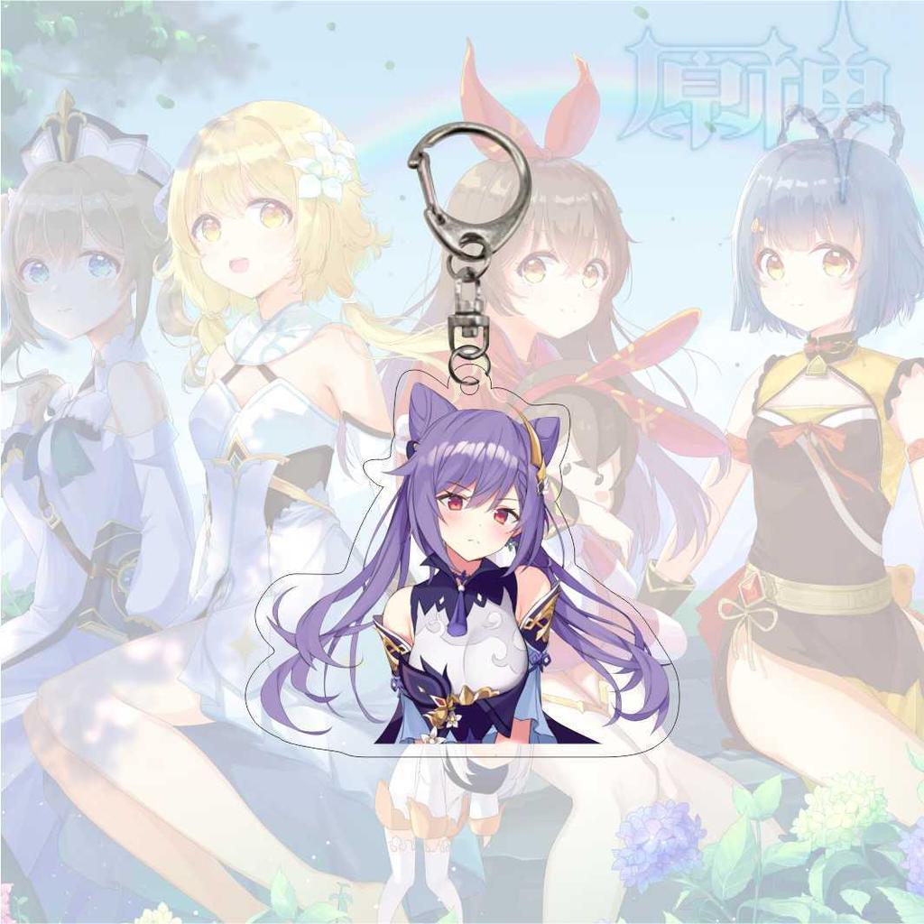 Cartoon Anime Keychain Acrylic Double Sided Keyring Jewelry Accessories for Fans Gifts