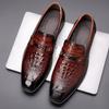 Leather shoes men's 2025 spring new first-layer cowhide business dress shoes one-pedal men's shoes crocodile pattern Wenzhou men's shoes