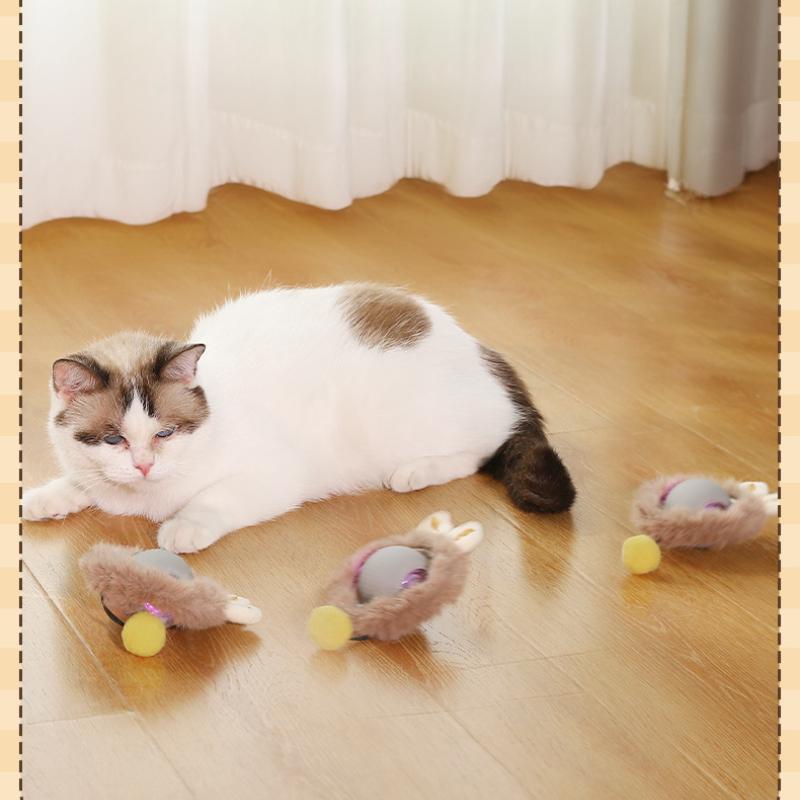 Giocattoli interattivi per gatti, palline rotanti automatiche, coda finta, ricaricabili, giocattolo elettrico intelligente per animali domestici, addestramento cani e gatti, imita il topo