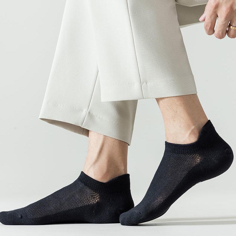 5 Pairs Men's Mesh Non-Slip Cotton Short Sock Male Breathable Spring Summer Autumn Ankle Socks