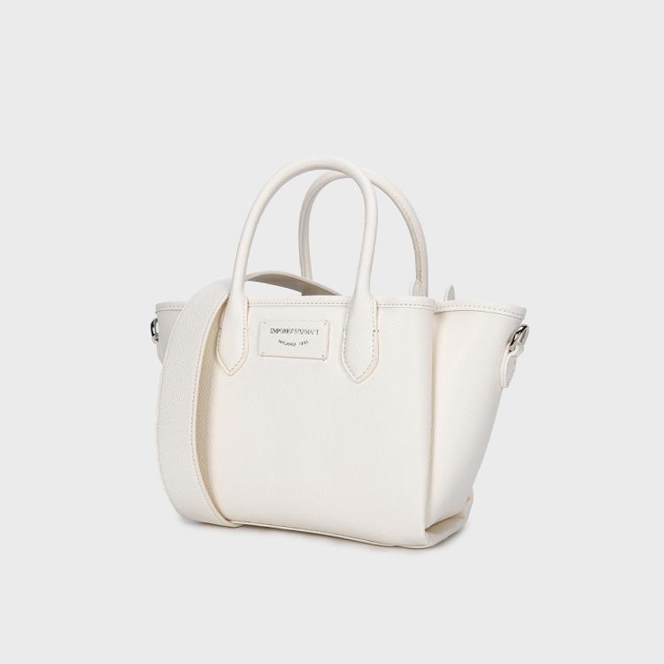 Emporio Armani Fashion Versatile Commuter Tote Bag PU Synthetic Leather Handbag Women tote bags Off-White EW002328-AF17799-M0211