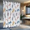 1pc Fun dragonfly patterned shower curtain, made of polyester, machine washable, suitable for bathroom decor.